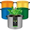 image:imageVIVOSUN 5Pack 5Gal27Gal210Gal Colored Grow Bags 350G Thick nonwoven Fabric Pots with Handles for Flowers Fruits and Vegetables5 Gallons