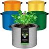 image:imageVIVOSUN 5Pack 5Gallon Colored Grow Bags 350G Thick nonwoven Fabric Pots with Handles for Flowers Fruits and Vegetables5710 Gallons Mix
