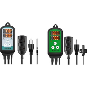 image:imageVIVOSUN 1500W Digital Temperature Controller and Humidity Controller 1500W DualStage Outlet PreWired Digital Humidistat with Dual LED Displays for HumidifierDehumidifierFan