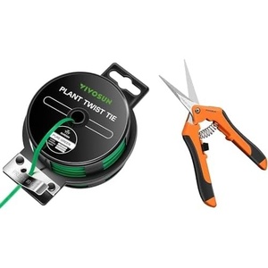 image:imageVIVOSUN 164 Feet 50m PECoated Twist Ties and 65 Inch Gardening Scissors Hand Pruner Pruning Shear with Straight Stainless Steel Blades Orange 1Pack