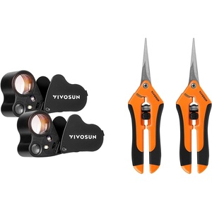 image:imageVIVOSUN 2Pack 30X 60X Illuminated Jewelers Loupe Foldable Magnifier and 2Pack Gardening Hand Pruner