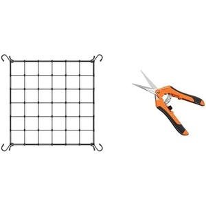 image:imageVIVOSUN 3 x 3Ft Elastic Trellis Netting and 65 Inch Gardening Scissors Hand Pruner Pruning Shear with Straight Stainless Steel Blades Orange 1Pack