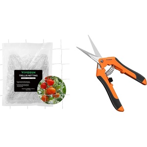image:imageVIVOSUN 5 x 15 ft Plant Trellis Netting and 2Pack 65 Inch Gardening Scissors Hand Pruner Pruning Shear with Straight Stainless Steel Blades Orange