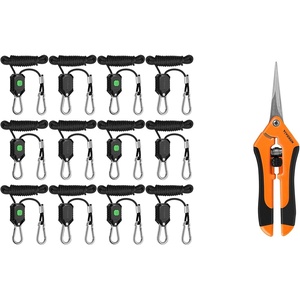 image:imageVIVOSUN 6Pair 18 Inch Adjustable Grow Light Hanger and 65 Inch Gardening Scissors Hand Pruner Pruning Shear with Straight Stainless Steel Blades Orange 1Pack
