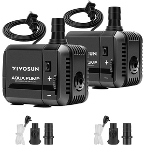 image:imageVIVOSUN 400GPH Submersible Pump1500LH 15W Ultra Quiet Water Pump with 52ft High Lift Fountain Pump with 5ft Power Cord 3 Nozzles for Fish Tank Pond Aquarium Statuary Hydroponics652102pack