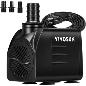 image:imageVIVOSUN 480GPH Submersible Pump1800LH 25W Ultra Quiet Water Pump with 72ft High Lift Fountain Pump with 5ft Power Cord 3 Nozzles for Fish Tank Aquarium Statuary Hydroponics Black64660
