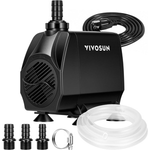 image:imageVIVOSUN 480GPH Submersible Pump1800LH 25W Ultra Quiet Water Pump with 72ft High Lift Fountain Pump with 5ft Power Cord 3 Nozzles for Fish Tank Aquarium Statuary Hydroponics Black861050