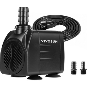 image:imageVIVOSUN 480GPH Submersible Pump1800LH 25W Ultra Quiet Water Pump with 72ft High Lift Fountain Pump with 5ft Power Cord 3 Nozzles for Fish Tank Aquarium Statuary Hydroponics Black64480