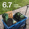 image:imageVIVOSUN Collapsible Folding Wagon 350 lb LoadBearing Outdoor Utility Cart with Silent Universal Wheels Cup Holders ampSide Pockets Adjustable Handle for Camping Garden Sports Picnic ShoppingBlue