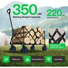 image:imageVIVOSUN Collapsible Folding Wagon 350 lb LoadBearing Outdoor Utility Cart with Silent Universal Wheels Cup Holders ampSide Pockets Adjustable Handle for Camping Garden Sports Picnic ShoppingBlue