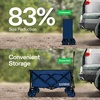 image:imageVIVOSUN Collapsible Folding Wagon 350 lb LoadBearing Outdoor Utility Cart with Silent Universal Wheels Cup Holders ampSide Pockets Adjustable Handle for Camping Garden Sports Picnic ShoppingBlue