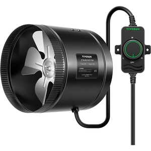 image:imageVIVOSUN Inline Booster Duct Fan 6 240 CFM HVAC Exhaust Ventilation Fan with Low Noise for Basements Bathrooms Kitchens Attics Grow Tents BlackAdjustable Speed