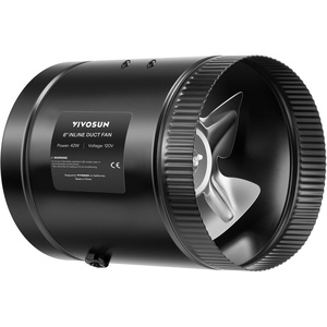 image:imageVIVOSUN Inline Booster Duct Fan 6 240 CFM HVAC Exhaust Ventilation Fan with Low Noise for Basements Bathrooms Kitchens Attics Grow Tents BlackBasic