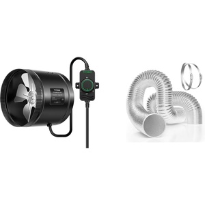 image:imageVIVOSUN Inline Booster Duct Fan 8 430 CFM with Speed Controller and 25 Feet 8 Inch Flex Air Aluminum Duct for Ventilation Ducting with 2pcs 8 Inch Stainless Steel Clamps