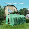 image:imageVIVOSUN 10x7x7 Ft Large Walk in Greenhouse and 6 Inch 50Pack Garden Stakes Galvanized Steel Landscape Staples 11 Gauge UShaped Pins for Weed Barrier Fabric Ground Cover Soaker Hose
