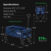 image:imageVIVOSUN Collapsible Folding Wagon Outdoor Utility with AllTerrain Wheels Adjustable Handle Cup Holders amp Side Pockets for Camping Shopping Garden 210Lbs Capacity BlueBlue