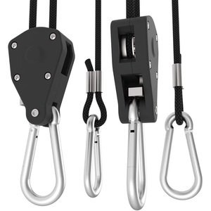 image:imageVIVOSUN  6 Pairs 18 inch Adjustable Heavy Duty Rope Hanger  Reinforced Metal Internal Gears Ratchets LooseProof Design 8ft Long amp 150lbs Weight Capacity Upgraded Version