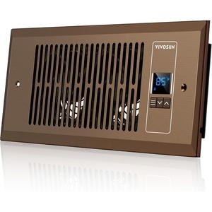 image:imageVIVOSUN Quiet Register Booster Fan 410 Smart Register Vent with Intelligent Thermostat Control Cooling Heating AC Vent Booster Fan BrownBrown