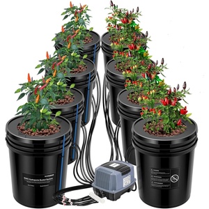 image:imageVIVOSUN FlexFeed DWC Hydroponic System Kit Deep Water Culture Grow Kit8 Buckets  Top Drip Kit