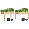image:imageVIVOSUN Raised Garden Bed with Legs amp Wheels Outdoor Wood 46x24x32 Mobile48 x 24 x 30 Inches Elevated Pack of 2