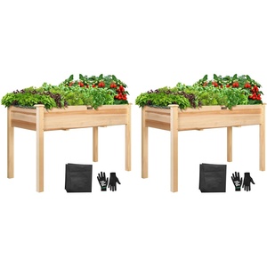 image:imageVIVOSUN Raised Garden Bed with Legs amp Wheels Outdoor Wood 46x24x32 Mobile48 x 24 x 30 Inches Elevated Pack of 2
