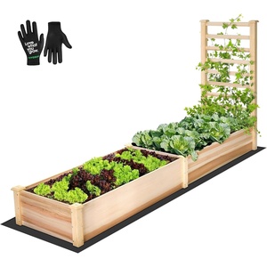 image:imageVIVOSUN Raised Garden Bed with Legs amp Wheels Outdoor Wood 46x24x32 Mobile48 x 24 x 30 Inches With Trellis