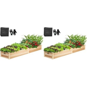 image:imageVIVOSUN Raised Garden Bed with Legs amp Wheels Outdoor Wood 46x24x32 Mobile97 x 25 x 11 Inches Pack of 2